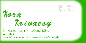 nora krivacsy business card